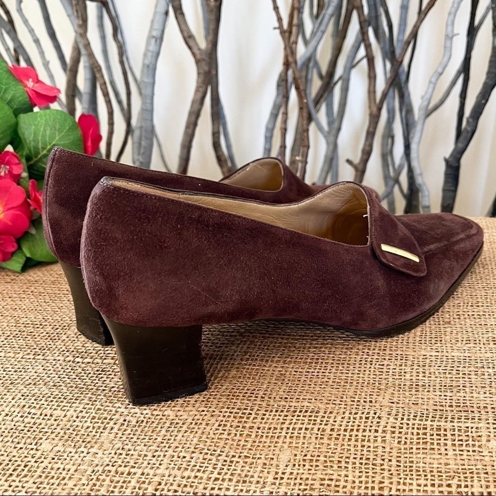 St. John Italian Brown Suede Heels Size 9 - Picture 5 of 12